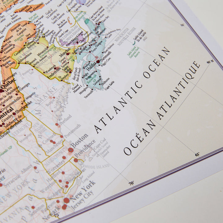 Carte murale - Canada (en anglais), style classique - 60 x 42 cm | Maps International carte murale petit tube Maps International 