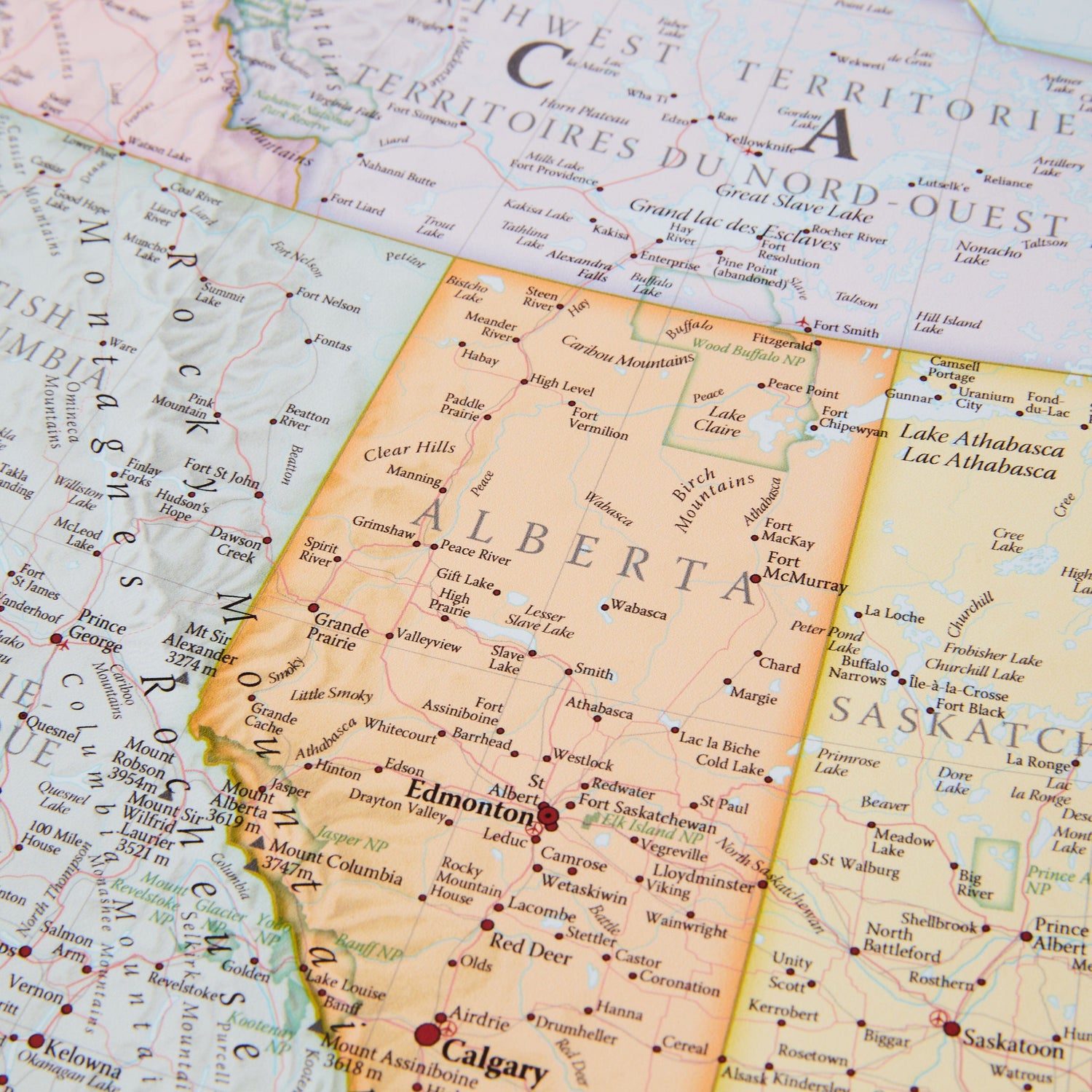 Carte murale - Canada (en anglais), style classique - 60 x 42 cm | Maps International carte murale roulée (en tube) Maps International