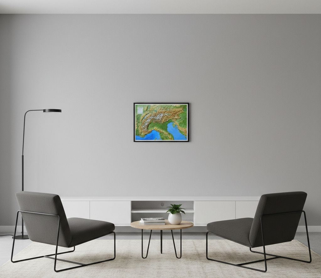 Carte murale en relief - Arc Alpin - 61 cm x 41 cm | 3D Map carte en relief 3D Map 