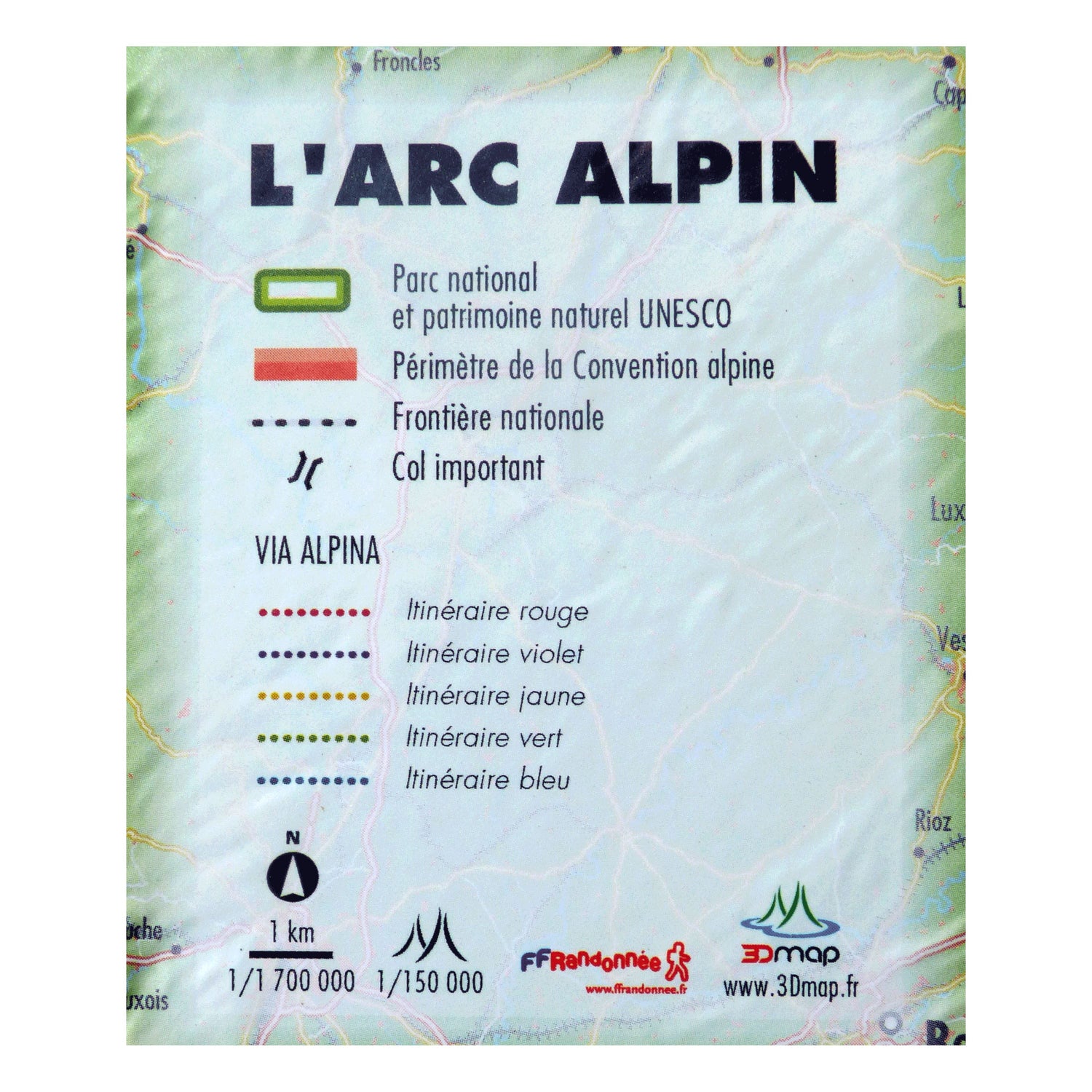 Carte murale en relief - Arc Alpin - 61 cm x 41 cm | 3D Map carte en relief 3D Map