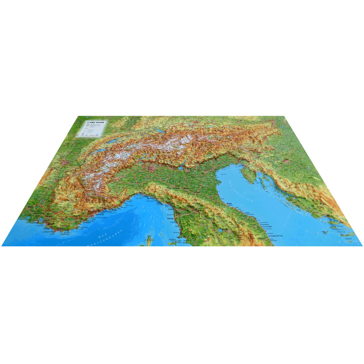 Carte murale en relief - Arc Alpin - 61 cm x 41 cm | 3D Map carte relief 3D Map 