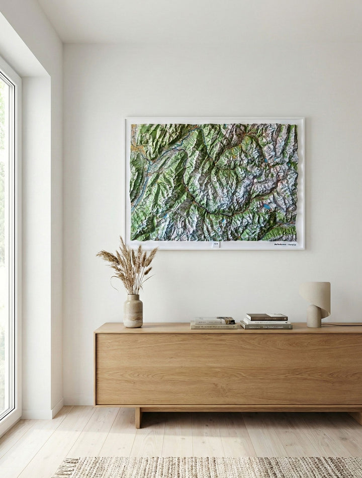 Carte murale en relief - Belledonne & Vanoise - 113 x 80 cm | IGN carte en relief IGN 