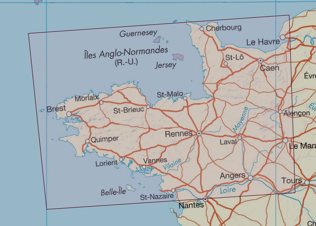 Carte murale en relief - Bretagne & Cotentin - 80 x 113 cm | IGN carte en relief IGN 