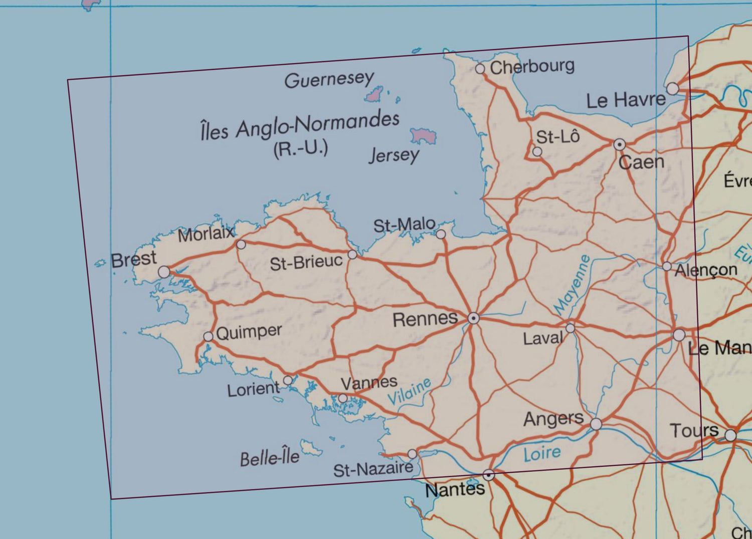 Carte murale en relief - Bretagne & Cotentin - 80 x 113 cm | IGN carte en relief IGN 