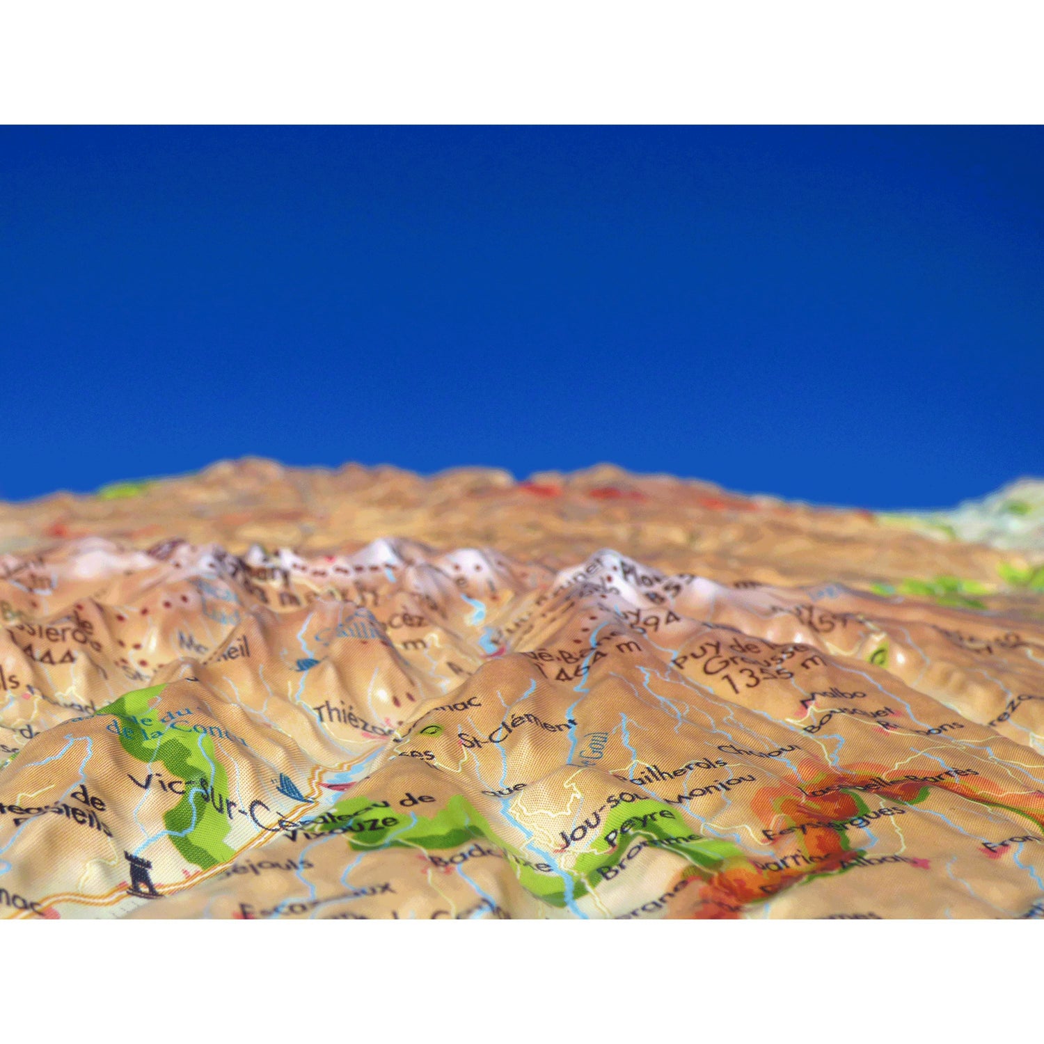 Carte murale en relief - Cantal - 61 cm x 41 cm | 3D Map carte en relief 3D Map