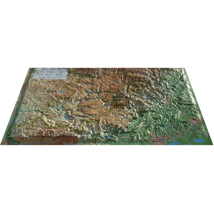 Carte murale en relief - Cévennes et Grands Causses - 61 cm x 41 cm | 3D Map carte relief 3D Map 