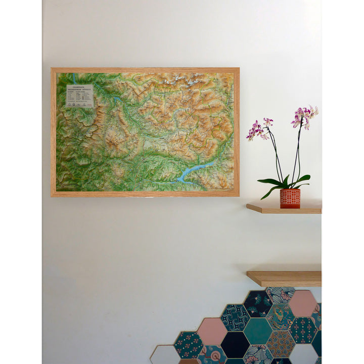 Carte murale en relief - Champsaur, Valgaudemar, Dévoluy - 61 cm x 41 cm | 3D Map carte en relief 3D Map 