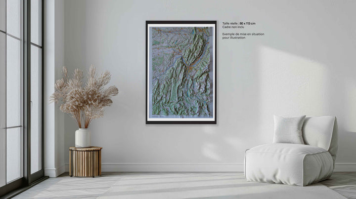 Carte murale en relief - Chartreuse & Vercors - 80 x 113 cm | IGN carte en relief IGN 