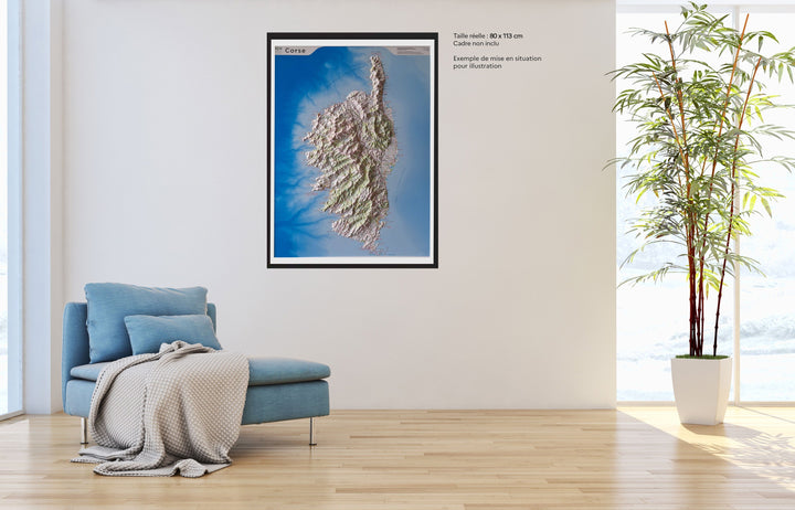 Carte murale en relief - Corse - 80 x 113 cm | IGN carte en relief IGN 