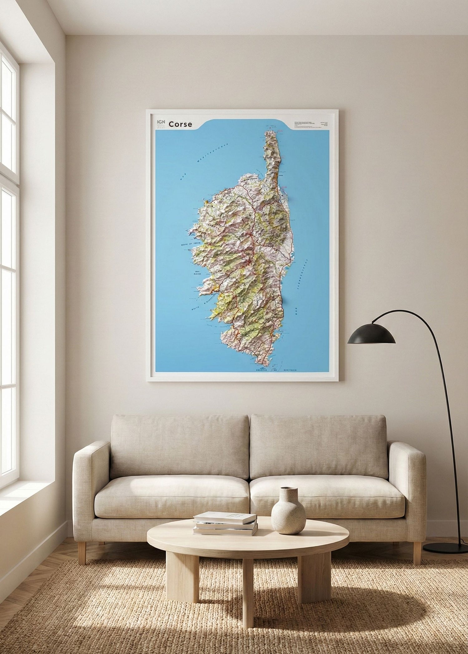 Carte murale en relief - Corse - 80 x 113 cm | IGN carte en relief IGN 