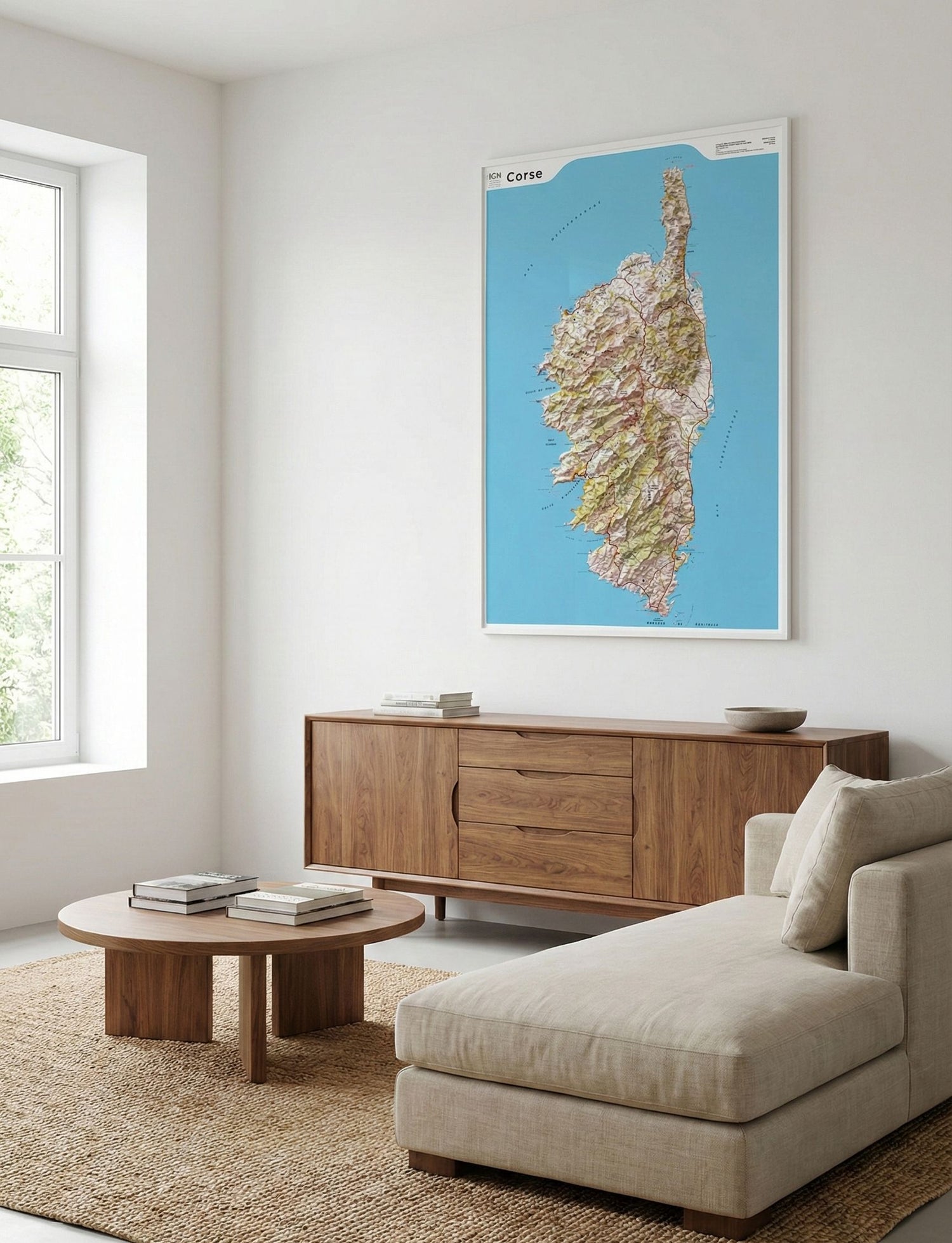 Carte murale en relief - Corse - 80 x 113 cm | IGN carte en relief IGN 