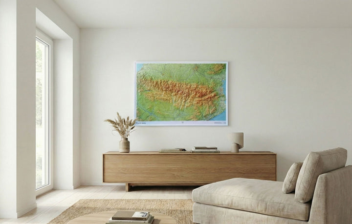 Carte murale en relief des Pyrénées - 113 x 80 cm | IGN carte en relief IGN 