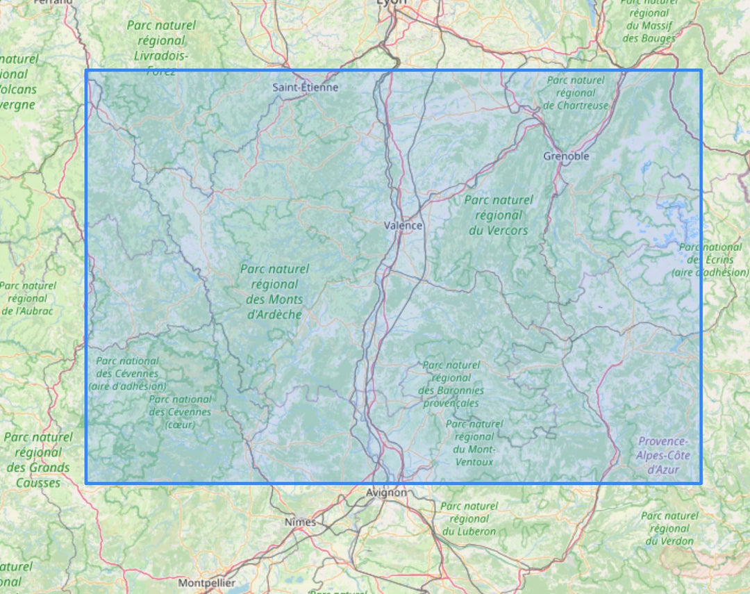 Carte en relief de la Drôme et de l'Ardèche - 61 cm x 41 cm | 3D Map ...