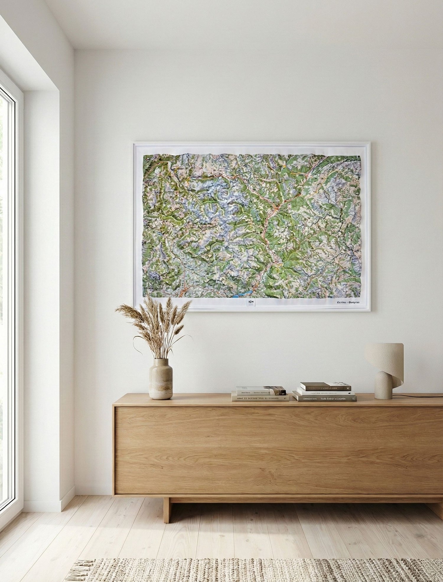 Carte murale en relief - Écrins & Queyras - 113 x 80 cm | IGN carte en relief IGN 