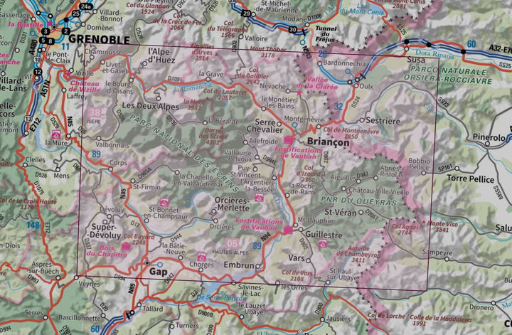 Carte murale en relief - Écrins & Queyras - 113 x 80 cm | IGN carte en relief IGN 