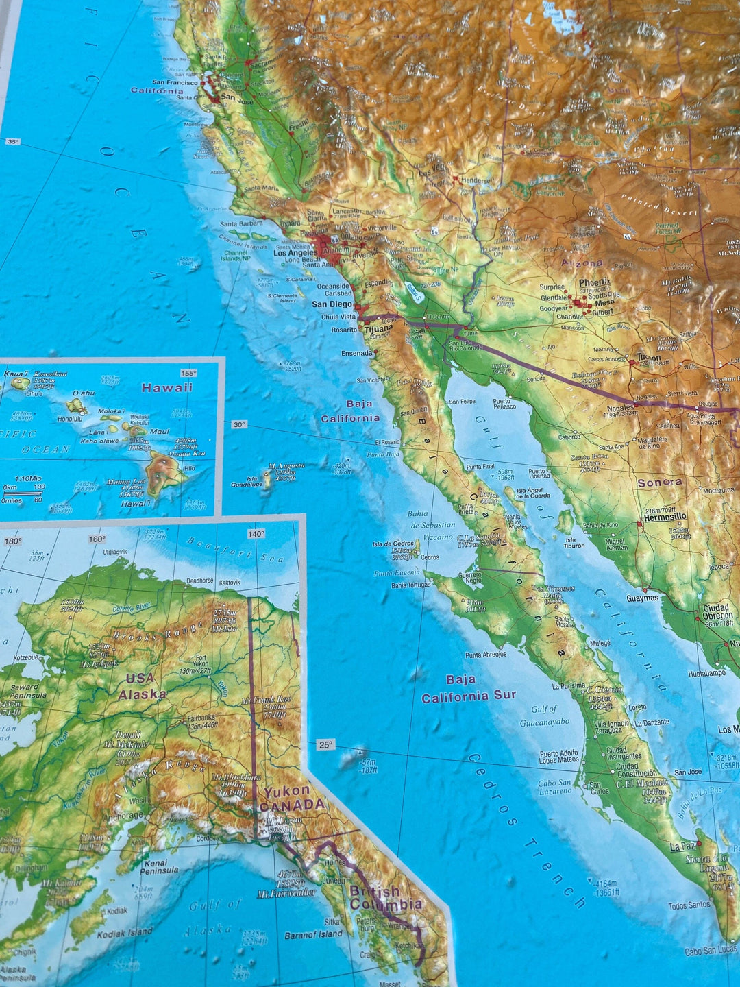 Carte murale en relief - États-Unis (en anglais) - 77 x 57 cm | Georelief carte en relief Georelief 