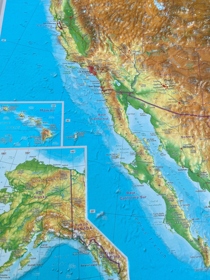 Carte murale en relief - États-Unis (en anglais) - 77 x 57 cm | Georelief carte en relief Georelief 