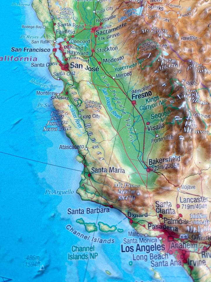 Carte murale en relief - États-Unis (en anglais) - 77 x 57 cm | Georelief carte en relief Georelief 