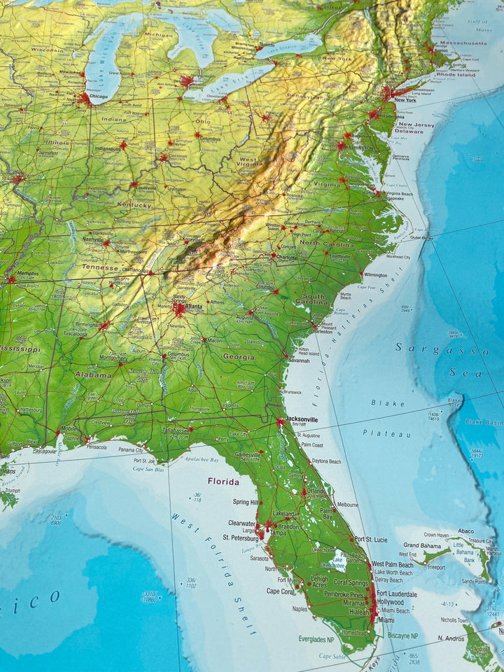 Carte murale en relief - États-Unis (en anglais) - 77 x 57 cm | Georelief carte en relief Georelief 