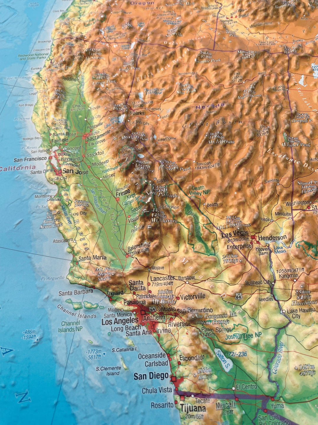 Carte murale en relief - États-Unis (en anglais) - 77 x 57 cm | Georelief carte en relief Georelief 