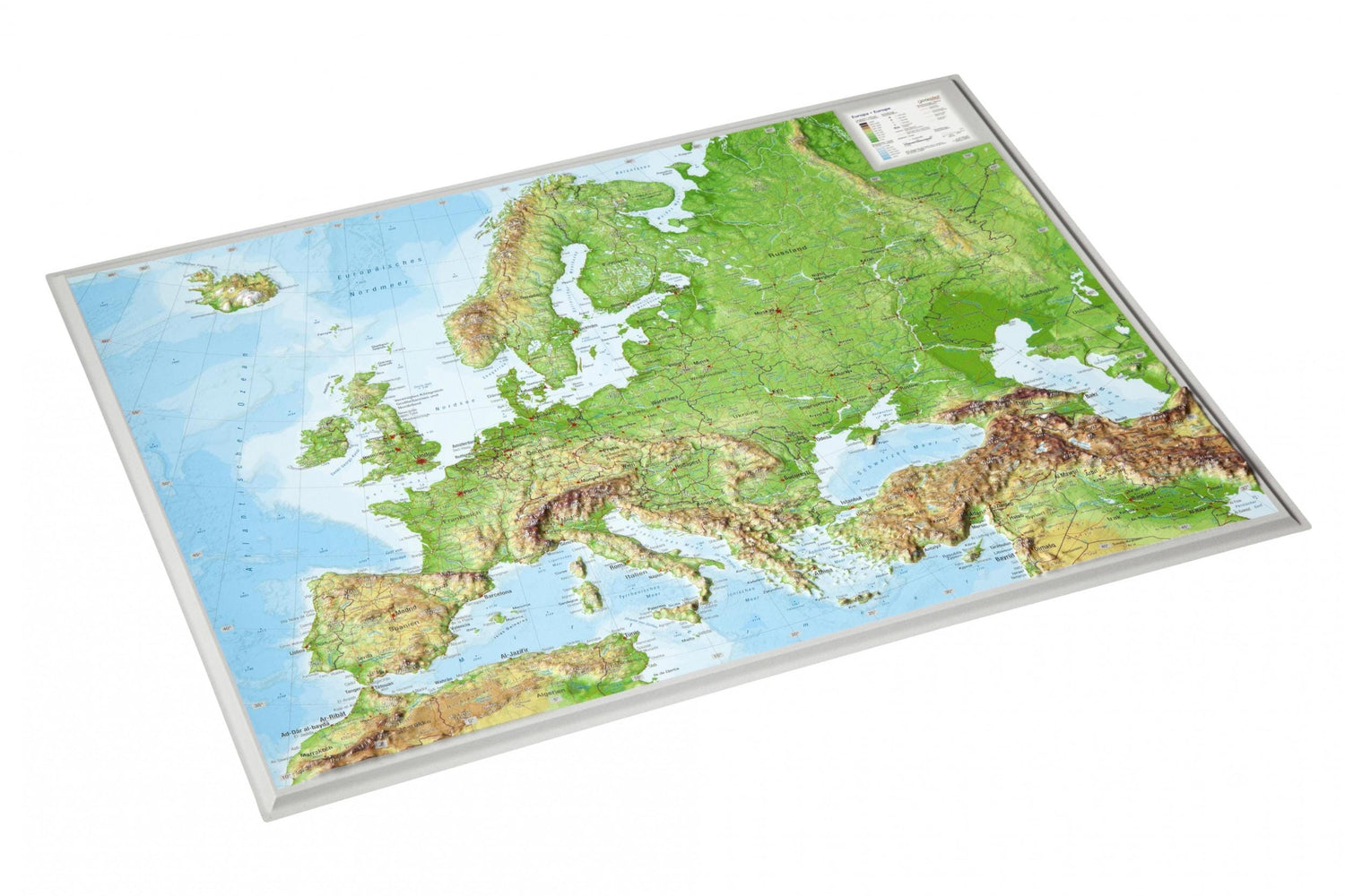 Carte murale en relief - Europe (en anglais) - 39 x 29 cm | Georelief carte en relief Georelief