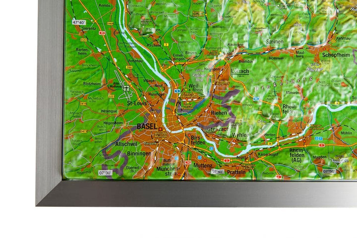 Carte murale en relief - Forêt Noire - 77 x 57 cm | Georelief carte en relief Georelief 