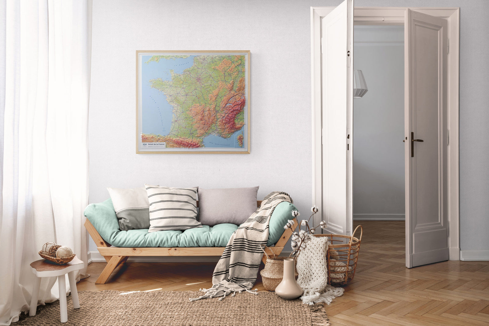 Carte murale en relief - France - 92 x 102 cm | IGN carte en relief IGN 