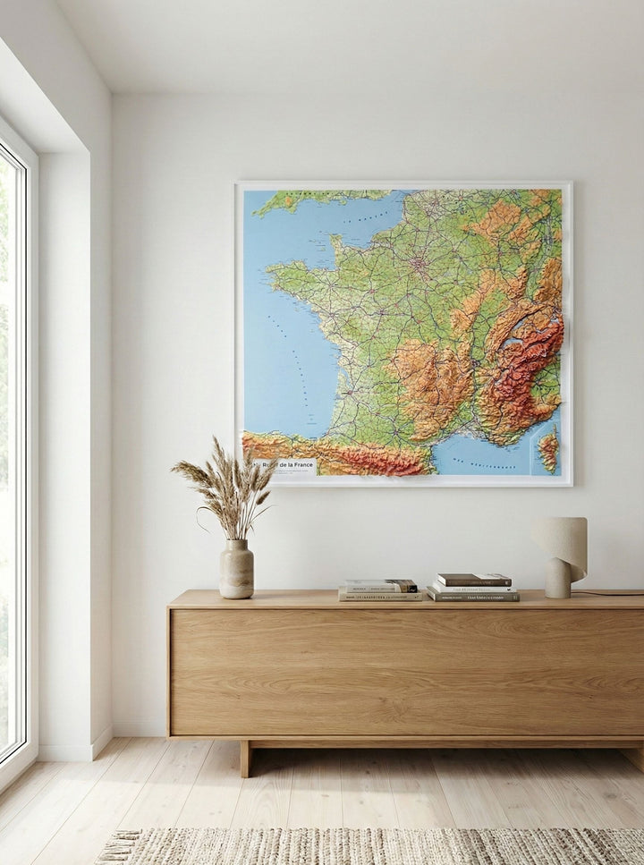 Carte murale en relief - France - 92 x 102 cm | IGN carte en relief IGN 