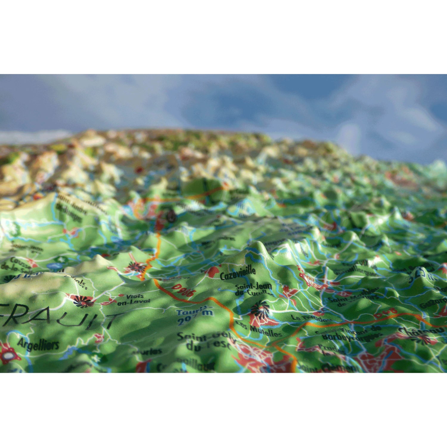 Carte murale en relief - Gard - 61 cm x 41 cm | 3D Map carte en relief 3D Map