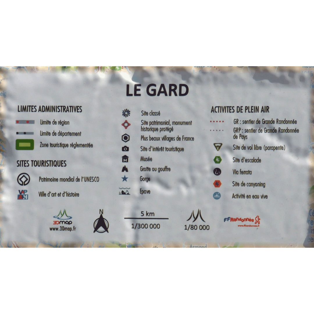 Carte murale en relief - Gard - 61 cm x 41 cm | 3D Map carte relief 3D Map 