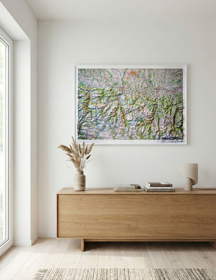 Carte murale en relief - Hautes Pyrénées - 113 x 80 cm | IGN carte en relief IGN 