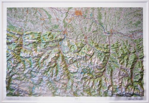 Carte murale en relief - Hautes Pyrénées - 113 x 80 cm | IGN carte en relief IGN