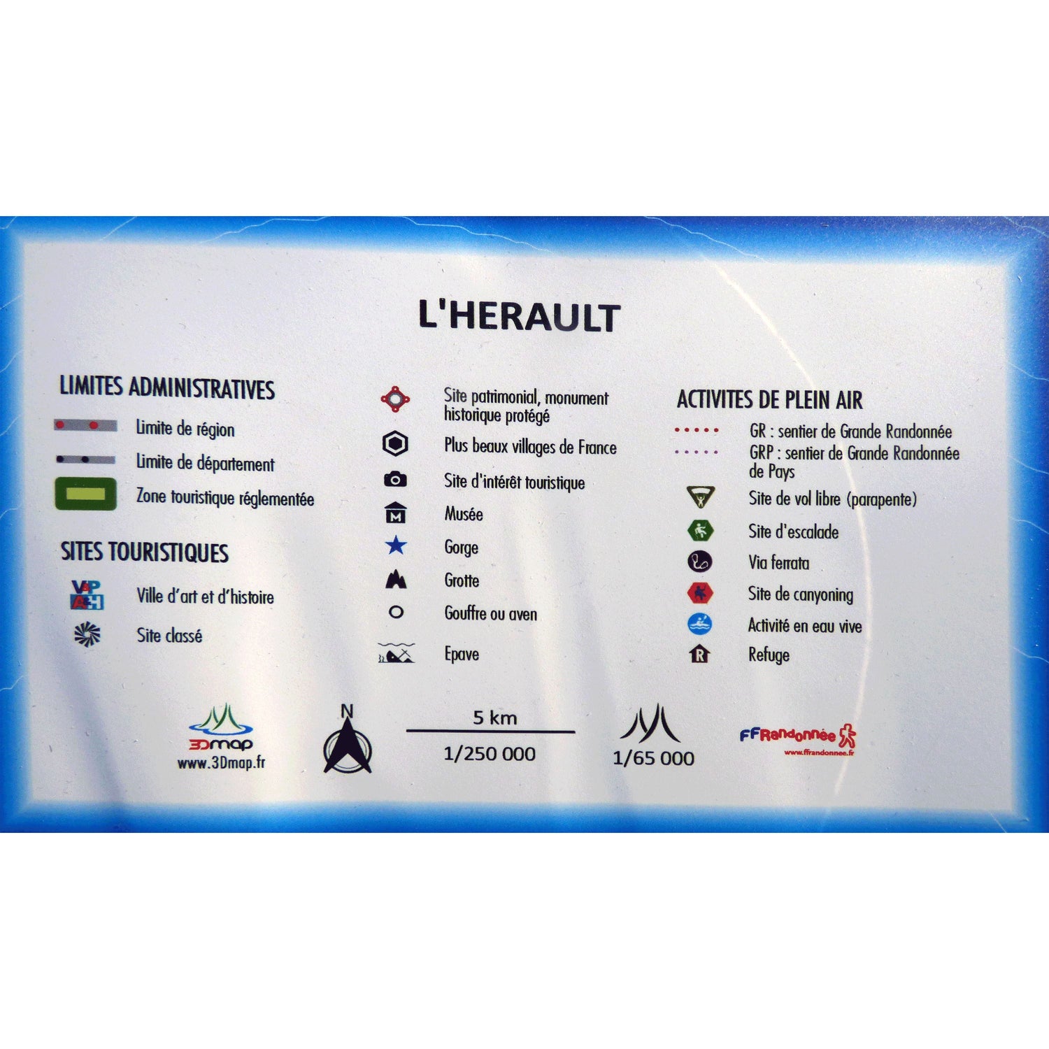 Carte murale en relief - Hérault - 61 cm x 41 cm | 3D Map carte en relief 3D Map