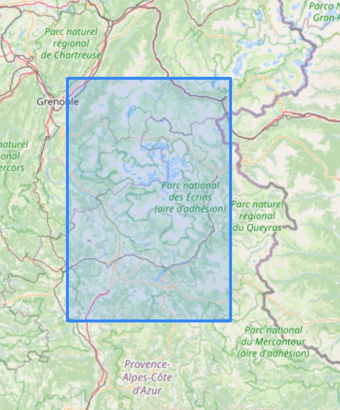 Carte murale en relief - Le Parc National des Ecrins - 41 cm x 61 cm | 3D Map carte en relief 3D Map