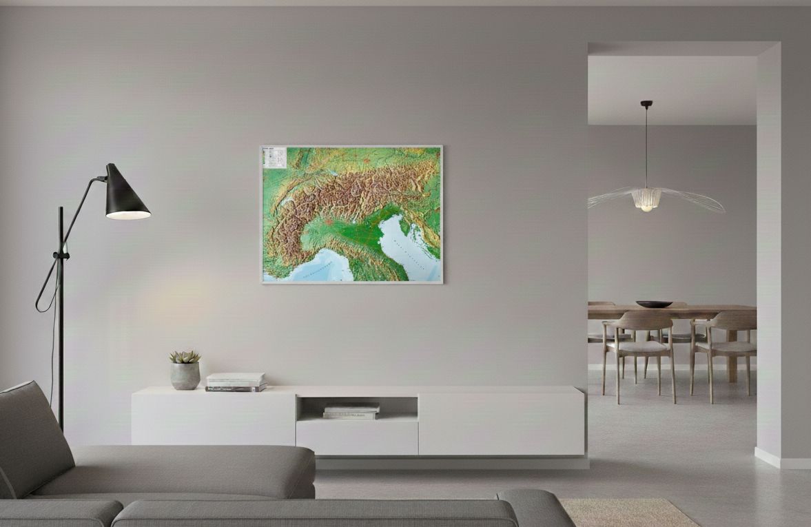 Carte murale en relief - Les Alpes - 77 x 57 cm - en anglais | Georelief carte en relief Georelief 