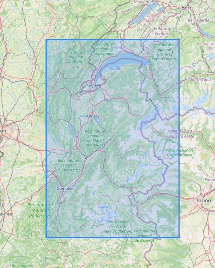 Carte murale en relief - les deux Savoies - 41 cm x 61 cm | 3D Map carte en relief 3D Map 