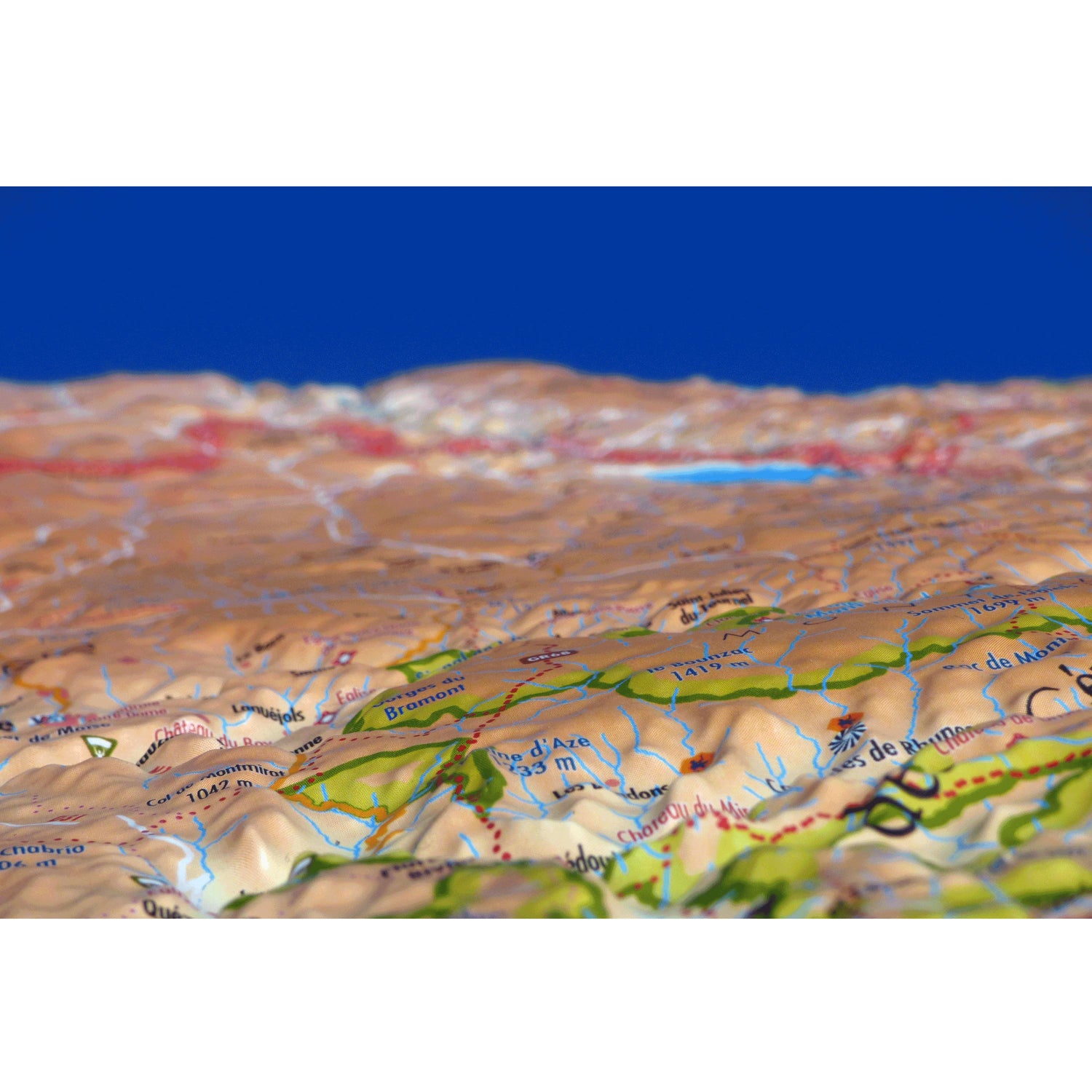 Carte murale en relief - Lozère - 61 cm x 41 cm | 3D Map carte en relief 3D Map