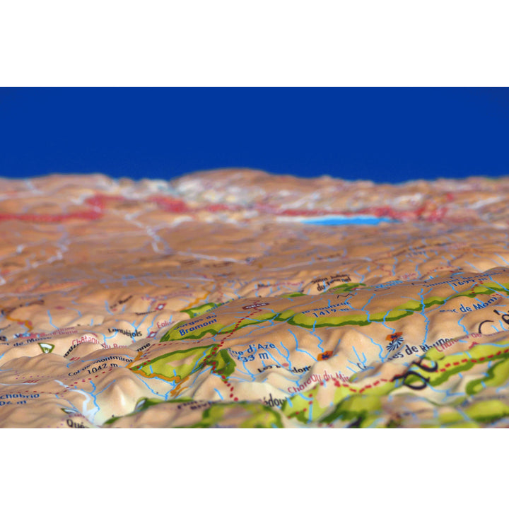 Carte murale en relief - Lozère - 61 cm x 41 cm | 3D Map carte relief 3D Map 