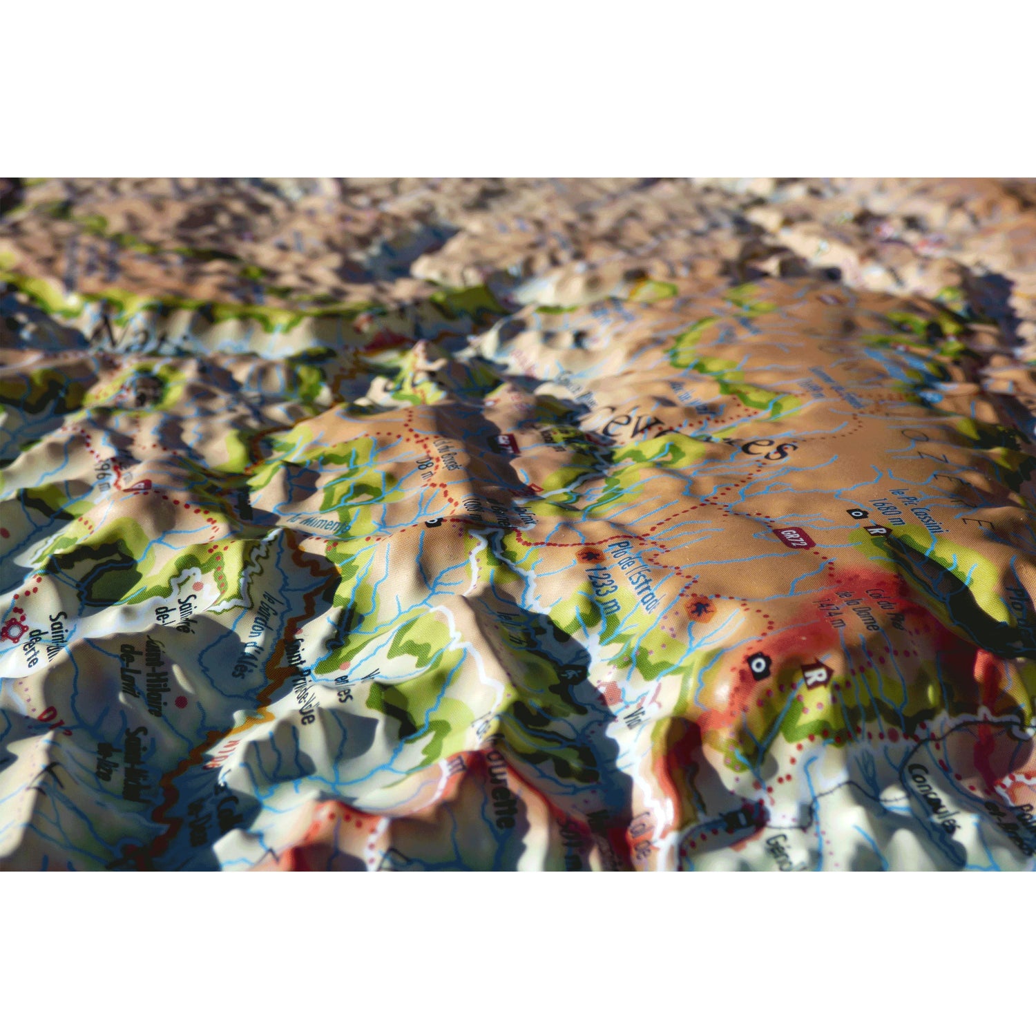 Carte murale en relief - Lozère - 61 cm x 41 cm | 3D Map carte en relief 3D Map