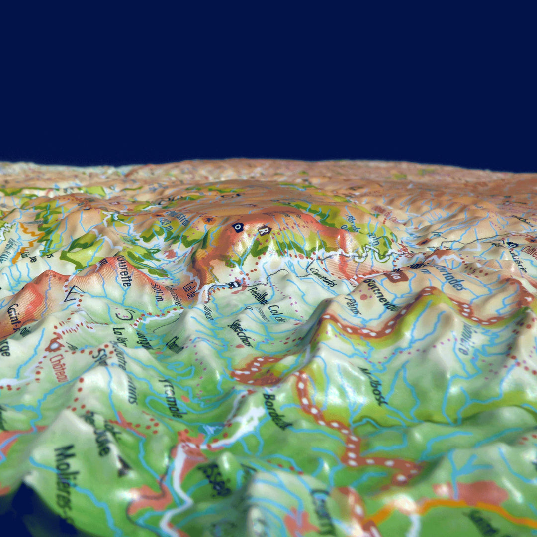 Carte murale en relief - Lozère - 61 cm x 41 cm | 3D Map carte relief 3D Map 
