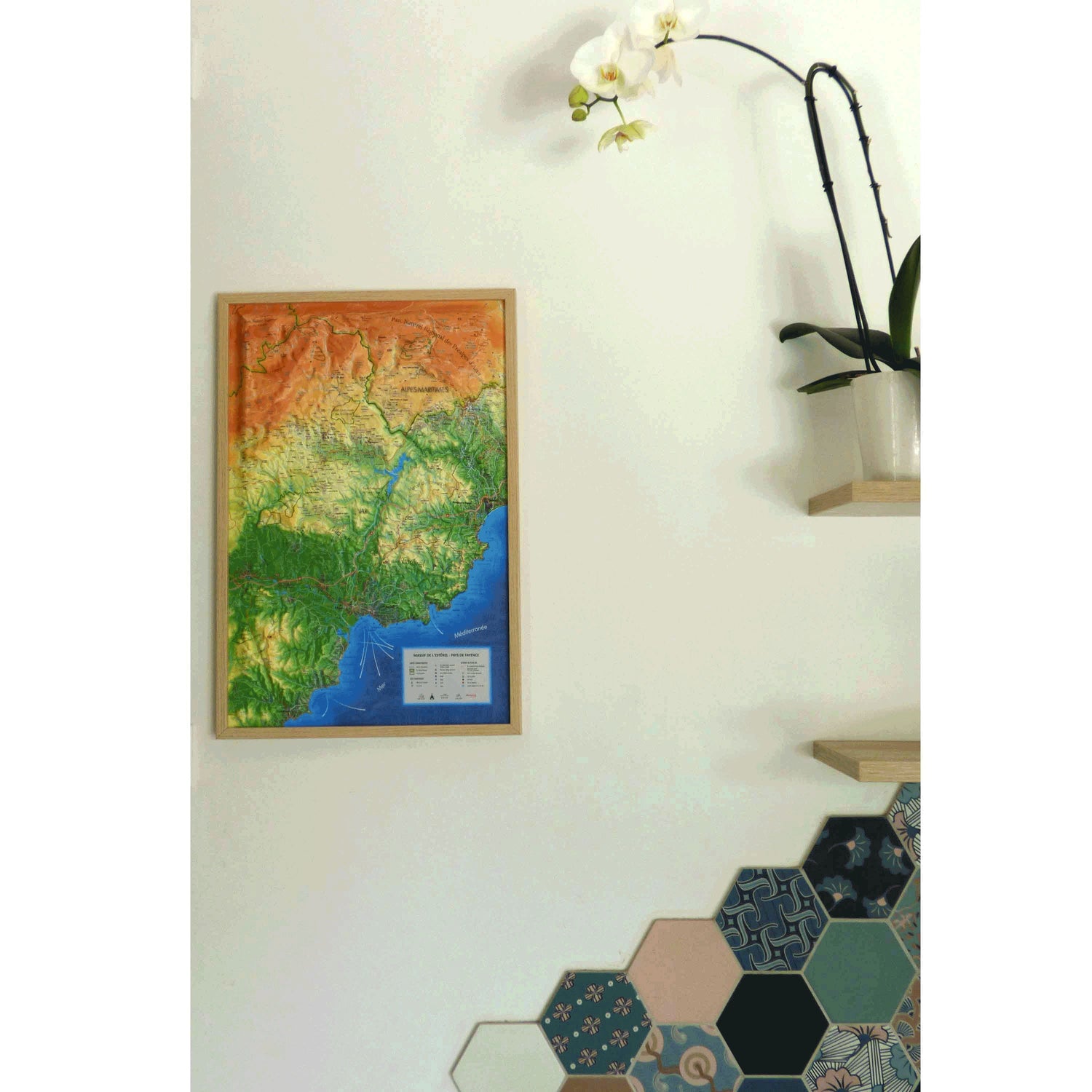 Carte murale en relief - Massif de l'Estérel et Pays de Fayence - 41 cm x 61 cm | 3D Map carte en relief 3D Map