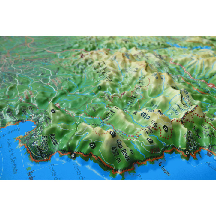 Carte murale en relief - Massif de l'Estérel et Pays de Fayence - 41 cm x 61 cm | 3D Map carte relief 3D Map 
