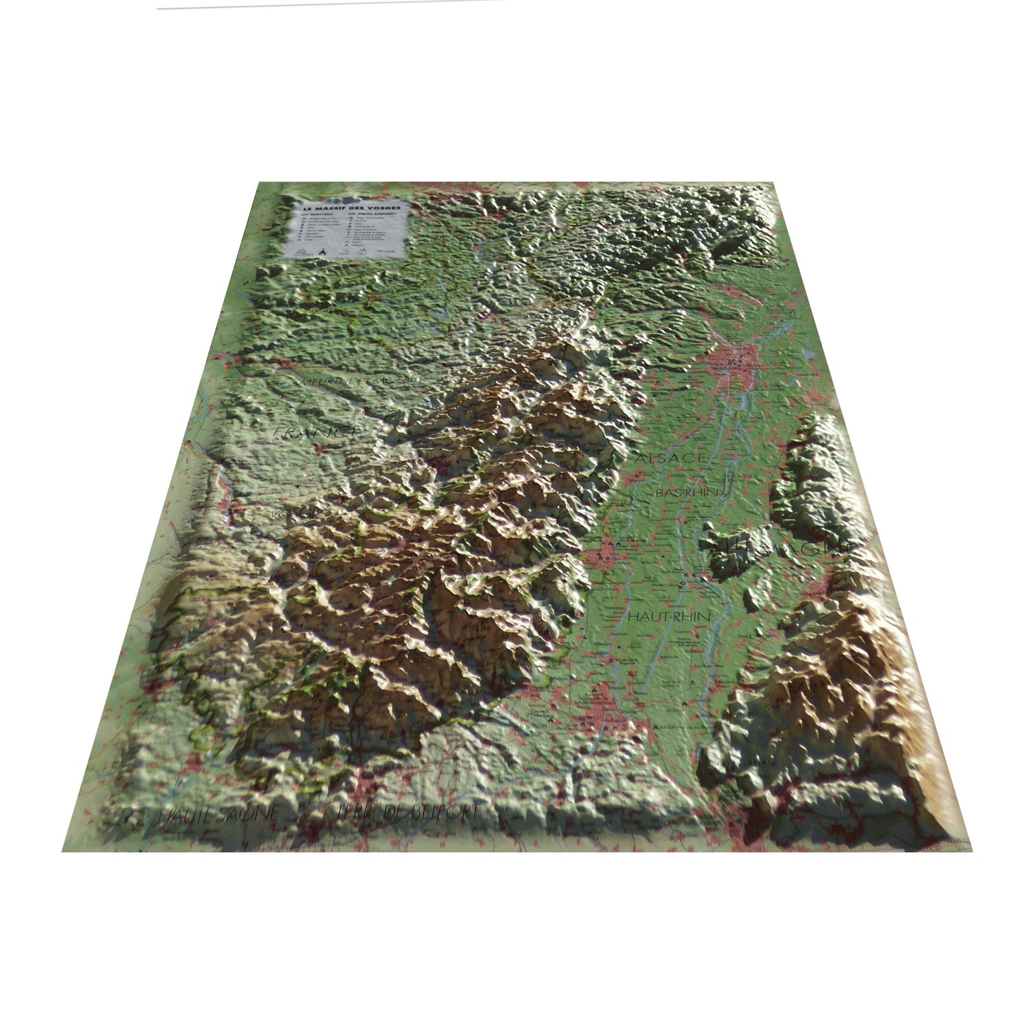 Carte murale en relief - Massif des Vosges - 41 cm x 61 cm | 3D Map carte en relief 3D Map