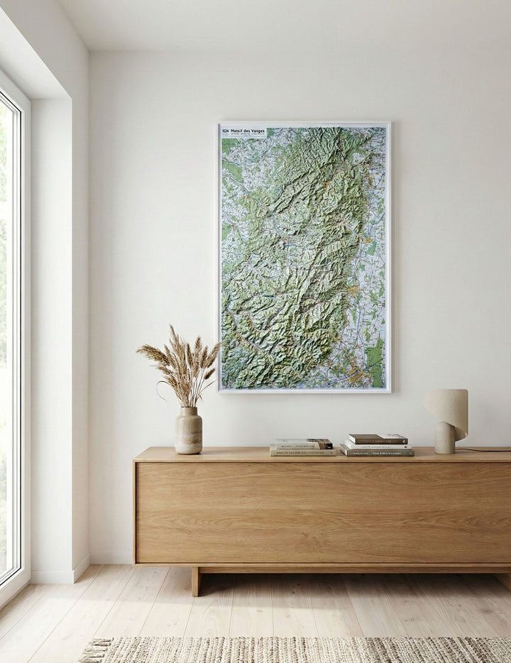 Carte murale en relief - Massif des Vosges - 80 x 113 cm | IGN carte en relief IGN 