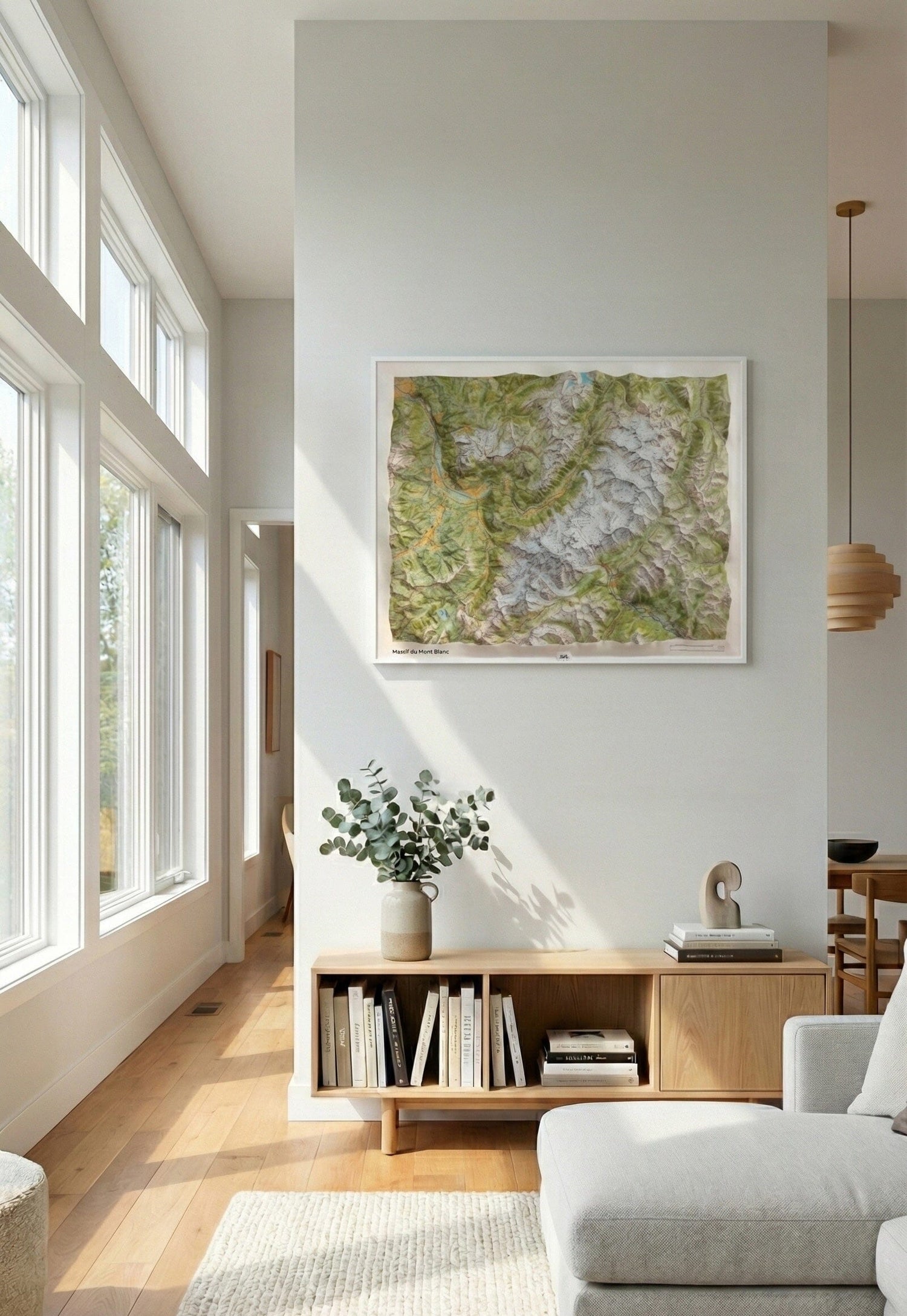 Carte murale en relief - Massif du Mont Blanc - 113 x 92 cm | IGN carte en relief IGN 