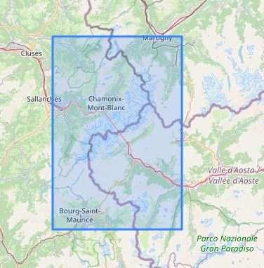 Carte murale en relief - Massif du Mont Blanc - 41 cm x 61 cm | 3D Map carte en relief 3D Map