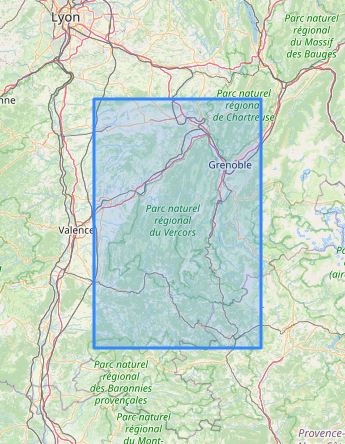 Carte murale en relief - Massif du Vercors - 41 cm x 61 cm | 3D Map carte en relief 3D Map