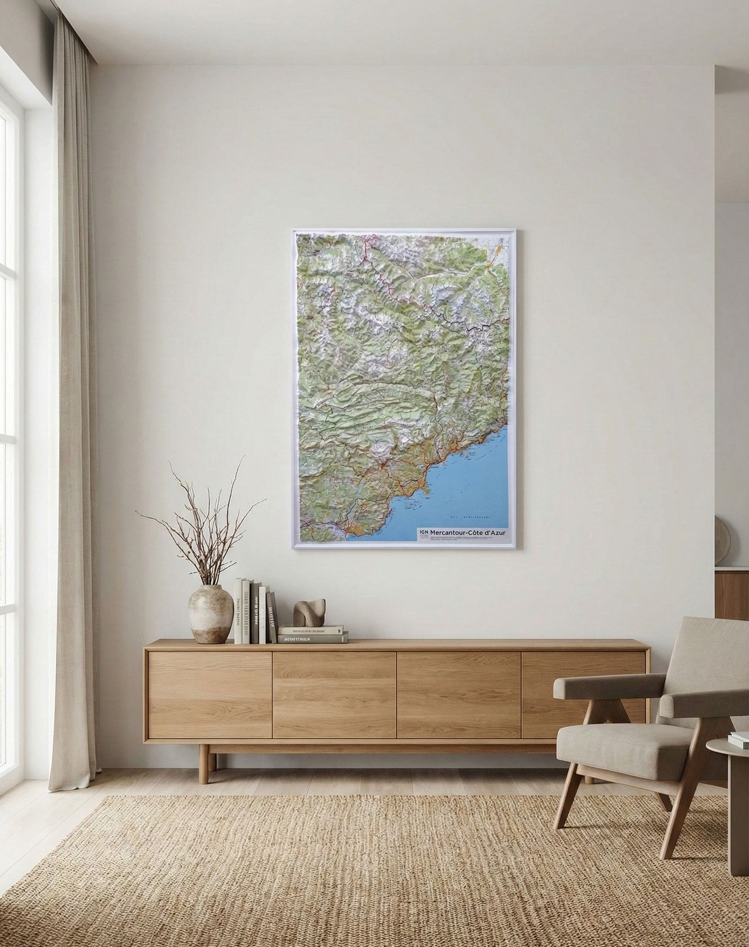 Carte murale en relief - Mercantour & Côte d'Azur - 80 x 113 cm | IGN carte en relief IGN 
