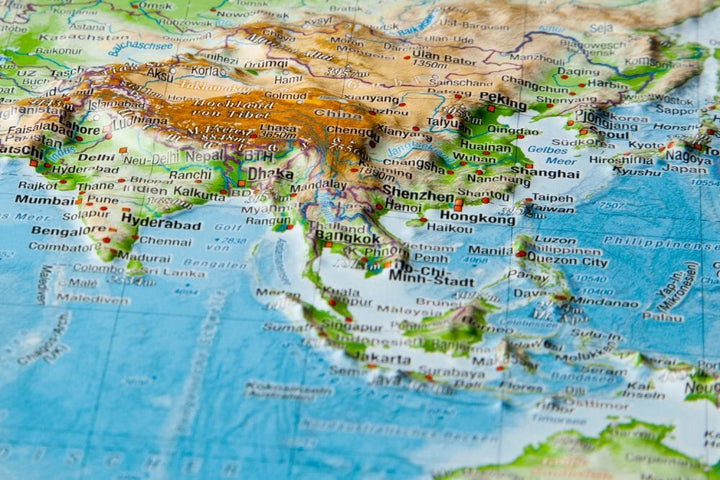 Carte murale en relief - Monde (en anglais) - 39 x 29 cm | Georelief carte relief petit format Georelief 