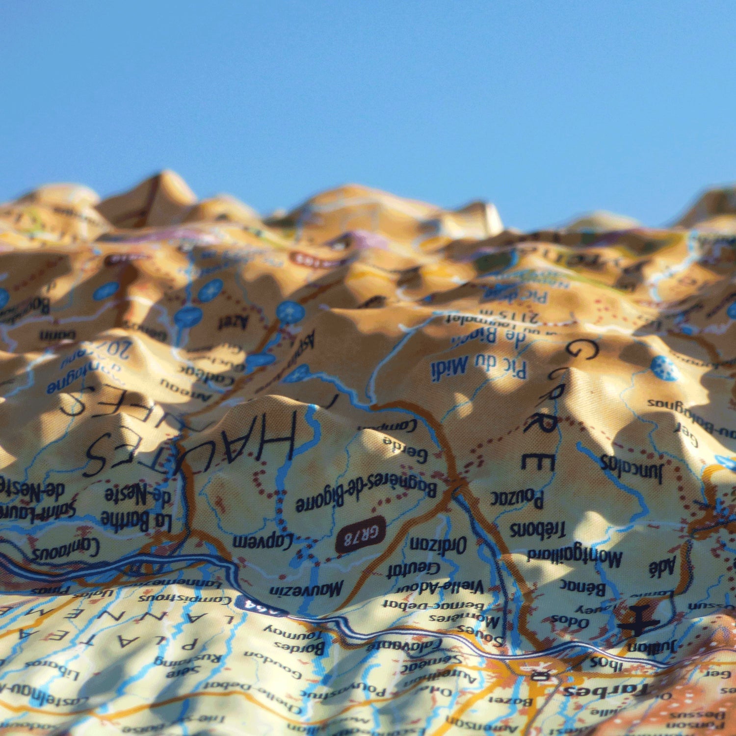 Carte murale en relief - Occitanie & Sud-Ouest de la France - 61 cm x 41 cm | 3D Map carte en relief 3D Map